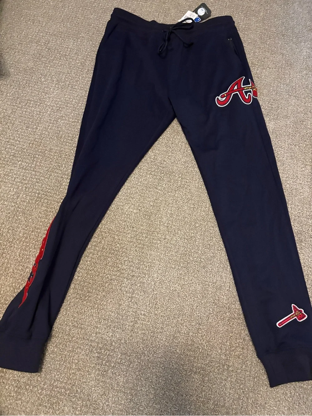 Men's Navy Script Logo Joggers with Drawstring Waist